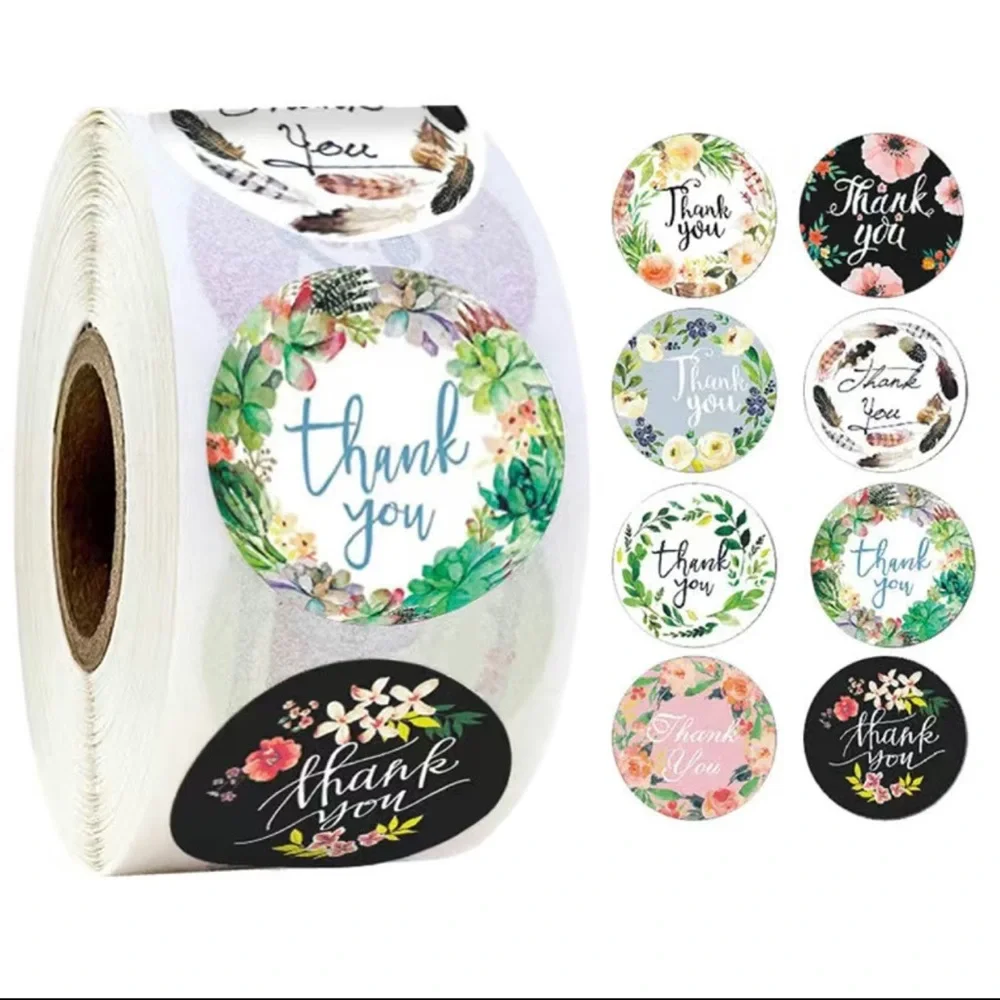 Thank You Stickers 1 inch/ 500 piece